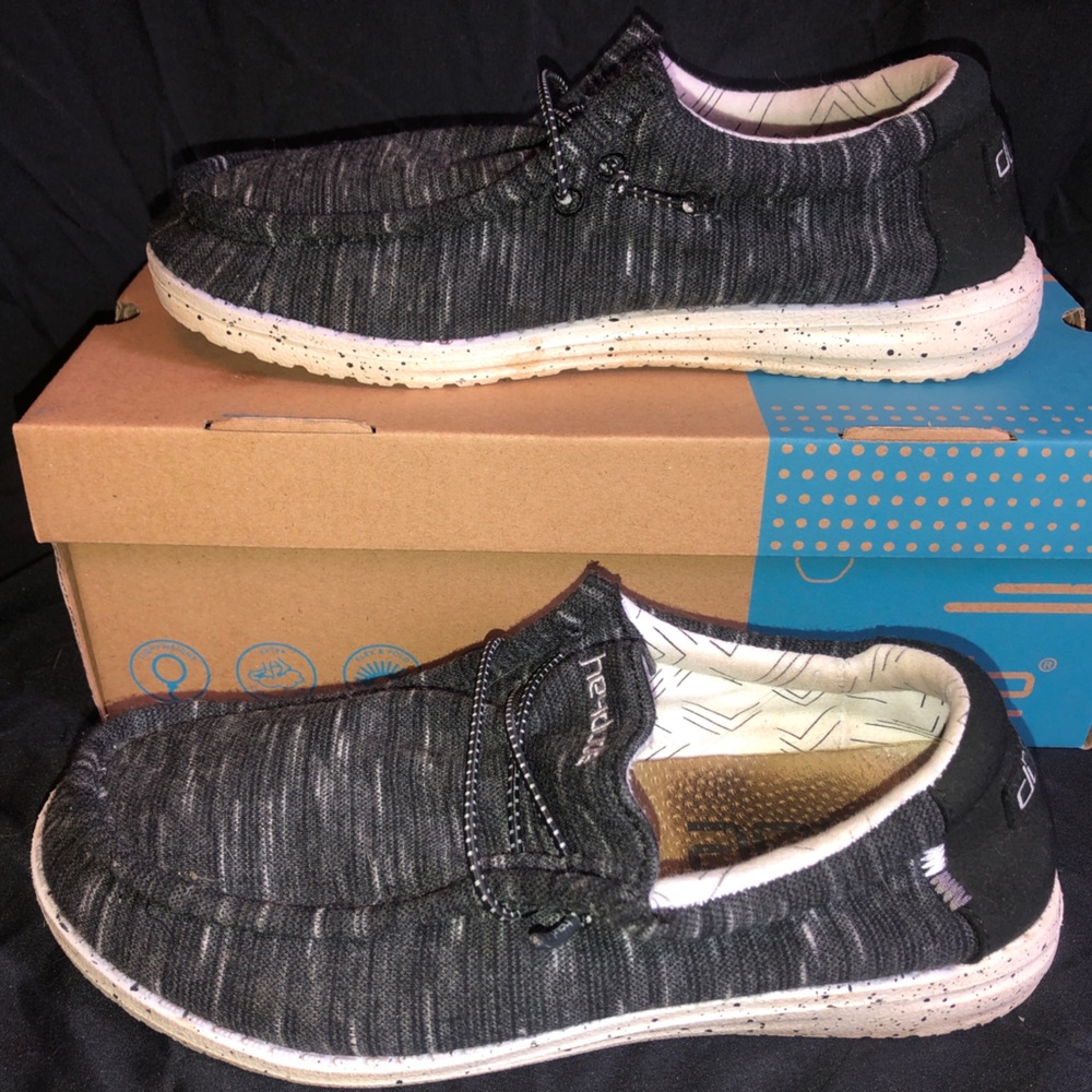 Hey Dude, Wally Youth - Stretch Black, Youth Sz: 6